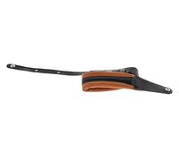 GEWA sangle de guitare série Prestige, cuir véritable, largeur 85 mm, longueur 103-139 cm, verrous de sécurité - chrome, dry sand/black, 1 paire de verrous de sécurité F&S incl., fait main en Europe