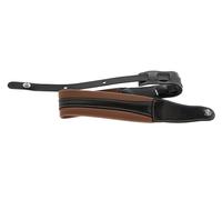GEWA sangle de guitare série Prestige, cuir véritable, largeur 85 mm, longueur 103-139 cm, verrous de sécurité - chrome, 1 paire de verrous de sécurité F&S incl., fait main en Europe
