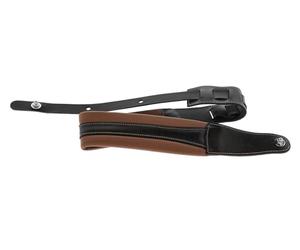 GEWA sangle de guitare série Prestige, cuir véritable, largeur 85 mm, longueur 103-139 cm, verrous de sécurité - chrome, 1 paire de verrous de sécurité F&S in ait main en Europe