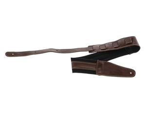 Gewa sangle de guitare série Regular, cuir véritable, largeur 65 mm, longueur 100-134 cm, rembourrée - coussinet d'épaule noir, chocolate - marron foncé, fait main en Europe
