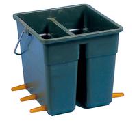 Gewa Seau abreuvoir pour agneaux, 6 places, rectangulaire en plastique, cpl. avec tétines et vannes