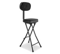 GEWA siège de clavier noir, assise en velours noir 35x26 cm, rembourrage 6,5 cm, pliable, dossier réglable