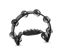 GEWA Tambourin Demi lune - 16 paires de cymbalettes chromées - Double rangée - couleur noir