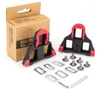 GEWAGE Cales SPD-SL pour Vélo de Route (SM-SH10/SH11/SH12) - TPU/PTFE, Jaune/Rouge/Bleu, Compatibles 3 Trou, Montage Inclus (0° Float - Red)