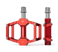 GEWAGE Jeu de pédales de vélo - Pédales en Aluminium CNC avec axe CR-Mo, Seulement 283 g, Picots antidérapants, pédales polyvalentes pour VTT, Gravel, Trekking, Route et vélos Enfants