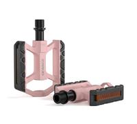 GEWAGE Pédales de vélo en Aluminium - Petites et légères - 3 paliers étanches, axe en Acier chromoly, Plateforme antidérapante avec réflecteur - VTT, Trekking, Ville et Vélo pour Enfants. (Rose)