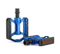 GEWAGE Pédales de vélo en Aluminium - Petites et légères - 3 paliers étanches, axe en Acier chromoly, Plateforme antidérapante avec réflecteur - VTT, Trekking, Ville et Vélo pour Enfants. (Bleu)