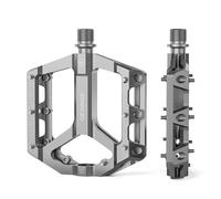 GEWAGE Pédales Plate MTB - Set de pédales de vélo antidérapantes, en Alliage d’Aluminium usiné CNC, axe 9/16", 4 Coloris, idéales pour VTT et Gravel (Titanium)