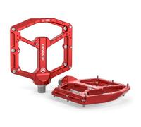 GEWAGE Pédales VTT professionnelles - Aluminium CNC, système de roulement à 3 voies avec grand roulement à billes + roulement à aiguilles, 9/16″ Chromoly, design monobloc ultra plat, 14 broches