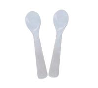 Gewene Lot de 2 cuillères à caviar fabriquées à la main - Avec poignée ronde - Pour caviar - 12 cm - Blanc