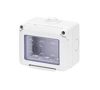 GEWISS Boîtier de surface étanche série 27 pour mécanismes SYSTEM de GEWISS - IP55-3 modules - Gris RAL 7035 - GW27043DY