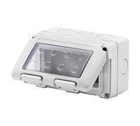 Gewiss Boîtier de surface étanche Série 27 pour mécanismes SYSTEM de, IP55-4 modules, gris RAL 7035, GW27044DY