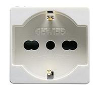 Gewiss Prise Standard GW20246 Italienne/Allemande 250V AC 2P+T 16A P40 Blanc