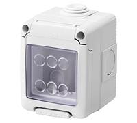 GEWISS Boîtier de surface étanche série 27 pour mécanismes SYSTEM de GEWISS - IP55-2 modules - Gris RAL 7035 - GW27042DY