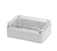 Gewiss Gw44427 lisse boîtier mural pour Jonction et équipements électriques et électroniques, UNI vissé Couvercle Transparent, 190 mm L x 140 mm H x 70 mm D, 37 mm Diamètre du trou de max, gris