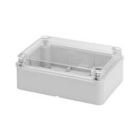 Gewiss Gw44428 lisse boîtier mural pour Jonction et équipements électriques et électroniques, UNI vissé Couvercle Transparent, 240 mm L x 190 mm H x 90 mm D, 37 mm Diamètre du trou de max, gris