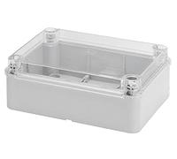 Gewiss Gw44429 lisse boîtier mural pour Jonction et équipements électriques et électroniques, UNI vissé Couvercle Transparent, 300 mm L x 220 mm H x 120 mm D, 48 mm Diamètre du trou de max, gris