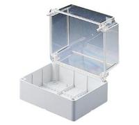 Gewiss Gw44438 lisse boîtier mural pour Jonction et équipements électriques et électroniques, Deep vissé Couvercle Transparent, 240 mm L x 190 mm H x 160 mm D, 37 mm Diamètre du trou de max, gris