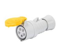 Gewiss Gw62012fh basse tension rapide connecteur droit de câblage, haute performance, IP44/IP54, 4 Référence, 2P + E Pole, 100 V-130 V, 32 A, 50 Hz/60 Hz, Jaune
