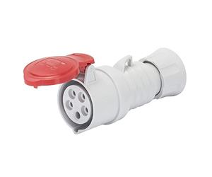 Gewiss Gw62020h basse tension à vis connecteur droit de câblage, haute performance, IP44/IP54, 6 Référence, 3P + N + E Pole, 380 V-415 V, 32 A, 50 Hz/60 Hz, Rouge