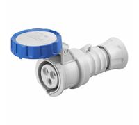Gewiss Gw62037h basse tension à vis connecteur droit de câblage, haute performance, IP66/IP67/IP68/Ip69, 6 Référence, 2P + E Pole, 200 V-250 V, 32 A, 50 Hz/60 Hz, Bleu