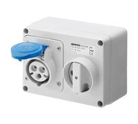 Gewiss GW66004 Prise de Courant interverrouillée Horizontale, IP44, 6 références, pôle 2P+E, 200V-250V, 16 A, 50 Hz/60 Hz, Bleu