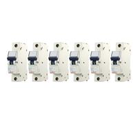 Gewiss GW92208 B20 Série 90 Lot de 6 disjoncteurs automatiques 1 pôle type B 230 V CA 20 A Capacité de coupure 6 kA IP2X Rail DIN Protection contre les surintensités et les courts-circuits Disjoncteur