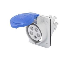Gewiss HP - Base/S inclinée 10O HP 3 pôles + terre 32 A 230 V IP44 Chrome/Chrome