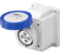 Gewiss Prise murale fixe à 10°, IP44, 2P+T 16A 200-250V 50/60Hz, Bleu, 6H, câblage à vis