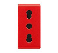 Gewiss Prise Standard Italien 250 V AC pour Linee Dedicate, 2P+T 16A Bivalente, P17-11, 1 module, Rouge, System