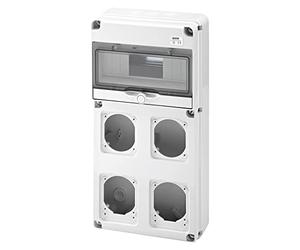 Gewiss Q-Din 10 modules, 2 Brides Iec 16A + 2 Iec 16/32 A, IP65