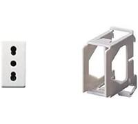 Gewiss Série System Nr. 1 Support pour Montage sur Rail DIN Un Module Inclus avec 1 Prise Double Valente