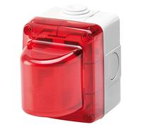 Gewiss Voyant de signalisation, 15 W, 230 V, diffuseur rouge, IP55, gris Ral 7035