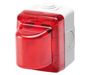 Gewiss Voyant de signalisation, 15 W, 230 V, diffuseur rouge, IP55, gris Ral 7035