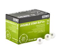 GEWO Double Star SLP Lot de 72 balles de Tennis de Table 2 étoiles en Plastique 40+ sans Couture - Balles d'entraînement Professionnelles - 72 balles de Tennis de Table de qualité supérieure Blanches