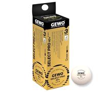 GEWO Select Pro Balles de Tennis de Table 3 étoiles en Plastique 40+ avec Coutures certifiées ITTF - 3 balles de Tennis de Table Professionnelles de Haute qualité, Blanc, 40+ mm, Blanc