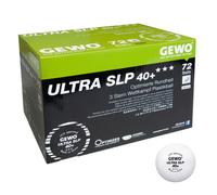 GEWO Ultra SLP Balles de Tennis de Table 3 étoiles en Plastique 40+ sans Coutures - Balles de compétition certifiées ITTF - 72 balles de Tennis de Table Professionnelles de qualité supérieure, Blanc,