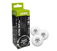 GEWO Ultra SLP Balles de Tennis de Table 3 étoiles en Plastique 40+ sans Coutures - Balles de compétition certifiées ITTF - 3 balles de Tennis de Table Professionnelles de qualité supérieure, Blanc,