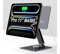 GEWOKLIY Soporte magnético Para iPad Con carga inalámbrica de 18 W, soporte giratorio de aluminio de 360° Para iPad Pro M5/M4 (M5/M4-11inch)