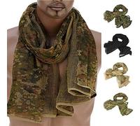 Gexgune 190 * 90cm Coton Camouflage Militaire Tactique Écharpe en Maille Sniper Visage Voile Camping Chasse Multi But Randonnée Écharpe (6 Couleurs en Option)