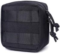 Gexgune Pochette Utilitaire Molle Port Quotidien Boussole Couteau Lampe de Poche Carte administrateur Porte-Carte randonnée en Plein air Camping Chasse Accessoires Sac Banane (Black)