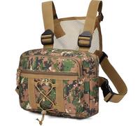 Gexgune Sac de poitrine tactique, sac de poitrine MOLLE réglable pour hommes et femmes, équipement de plein air pour la randonnée, la chasse, l'airsoft et le tir (Jungle)