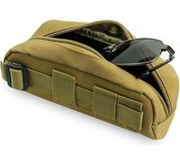 Gexgune Tactical Molle Portable Sunglasses Case Sac à Lunettes Lunettes de Plein air Pouch (Kaki)