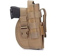 Gexgune Universal Tactical Gun Holster Droitier Molle Pistol Holster Combat Airsoft Ceinture Ceinture Holster Noir Tan Vert Multicam pour Droitier (Tan)