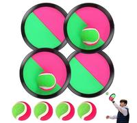 GEXINKEJI Balle Raquette Scratch Jeux avec 4 Raquettes et 4 Balles De Plage Set pour Enfant De 3 à 12 Ans Jeu de Plage Enfant Catch Ball and Toss pour Fille Garcon Adulte Famille