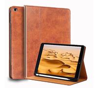 Gexmil Coque pour iPad Mini 7,9 Pouces Cover,5ème/4ème Génération(2013/2012) Étui en Cuir Véritable avec Connectivité Apple Pencil,Sommeil/Réveil Automatique,Stand Réglable,Huile Cire Cuir Marron