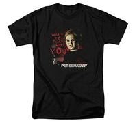 GEXU Pet Sematary Stephen King Retro 80s Horror Movie Black t-Shirt Black(X-Large)
