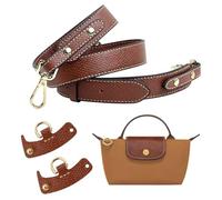 gexuamz Bandoulière en Cuir pour Longchamp Mini Sacs, Remplacement en Cuir Véritable Sans Perforation pour Le Mini Bag, Petit Sac a Main Femme, (1,2cm longueur 120cm largeur) Brun