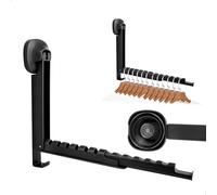 gexuamz Porte Cintre Mural, Crochet de Porte Pliable et Extensible avec Ventouse, Etendoir Mural Rabattable avec 12 Rainures, pour Balcon, Linge, Salle de Bain, Appartement, Caravane, Charge 15 kg