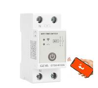 GEYA Commutateur de relais temporisé wifi intelligent Commutateur de télécommande sans fil Smart Home par Tuya APP AC220V Type de rail DIN (2P-63A)